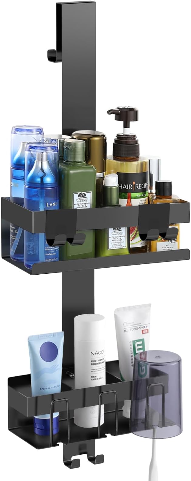 Emibele Over The Door Shower Caddy 2 Tier, 304 Stainless Steel Hanging Shower by Emibele