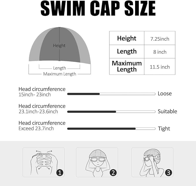Tripsky Silicone Swim Cap, Comfortable Bathing Cap Ideal - Image 8