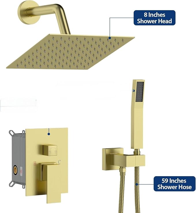 Lordear Rain Shower System Wall Mounted Shower Faucet Set - Image 7