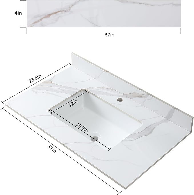 Montary 37"x 22" Bathroom Vanity Top - Image 8