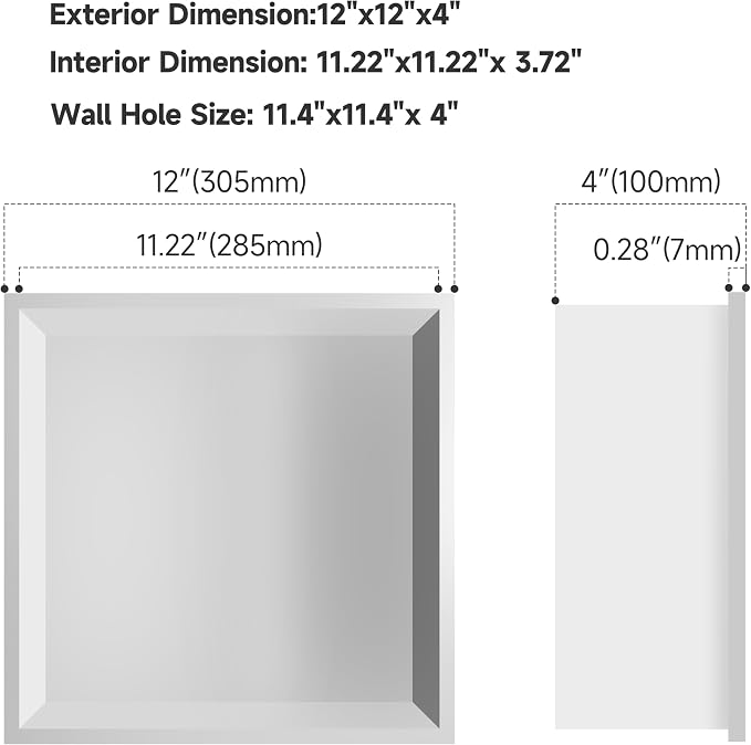 12" X 12" Shower Niche Insert Tile Ready, Niche - Image 3