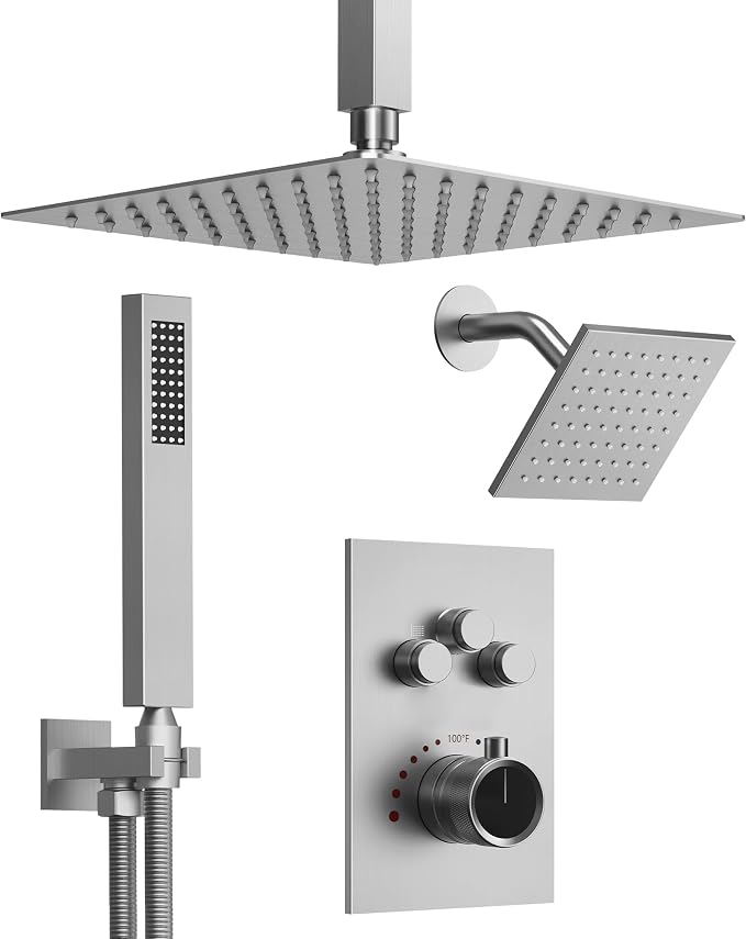 Thermostatic Shower System, Dual Rainfall Shower Heads - Image 2