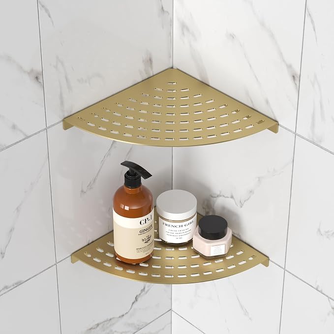 2 Pack Corner Shower Shelves 304 Stainless Steel Shower Corner Shelf Brushed - Image 2