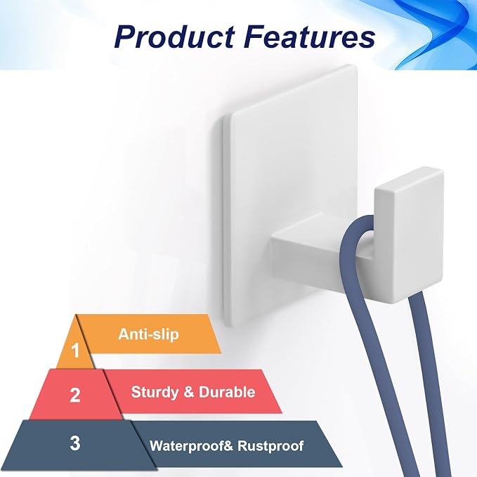 Adhesive Shower Hooks, Towel Hooks - Image 4