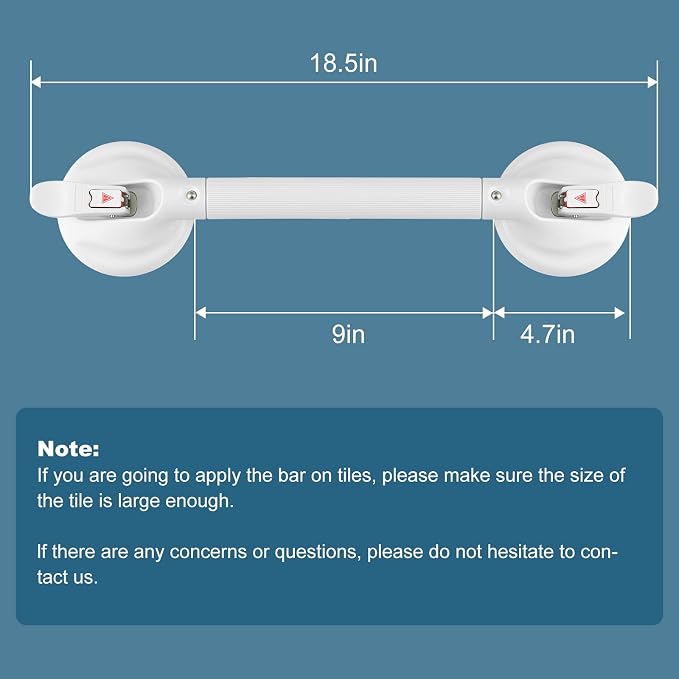 Shower Handle Upgraded 19 inch Grab Bar - Image 7