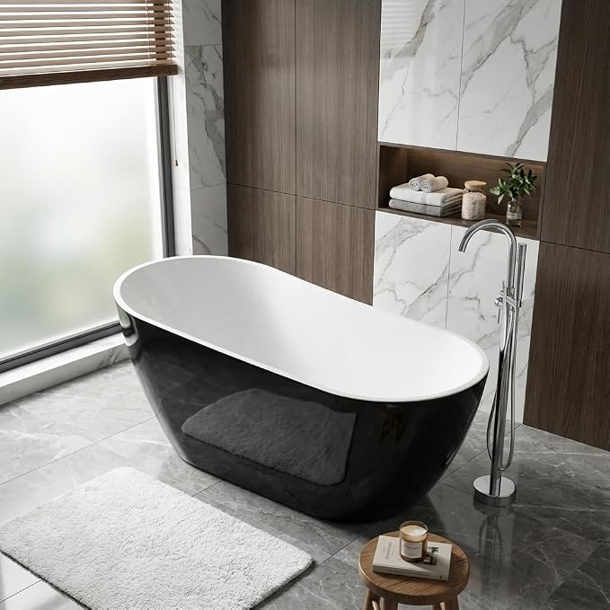 Bathtub with Upturned Ends, CUPC Chrome Drain and Overflow, Built-in Overflow by Unknown