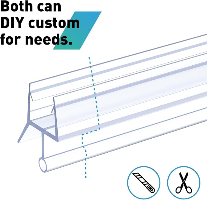Shower Door Bottom Seal, Frameless Glass Door Seal Strip to Seal 12mm Gap - Image 8