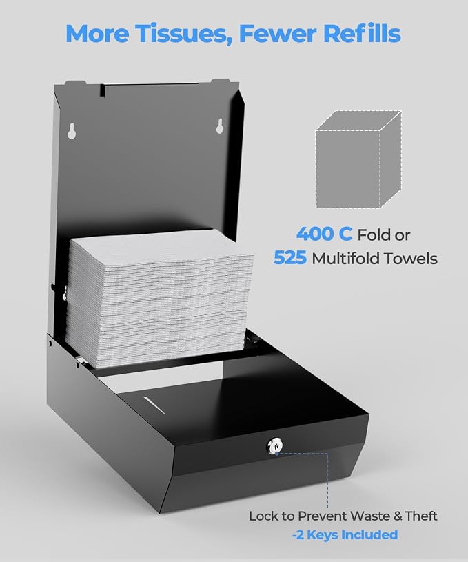 Paper Towel Dispenser Wall Mount, Large Capacity - Image 2