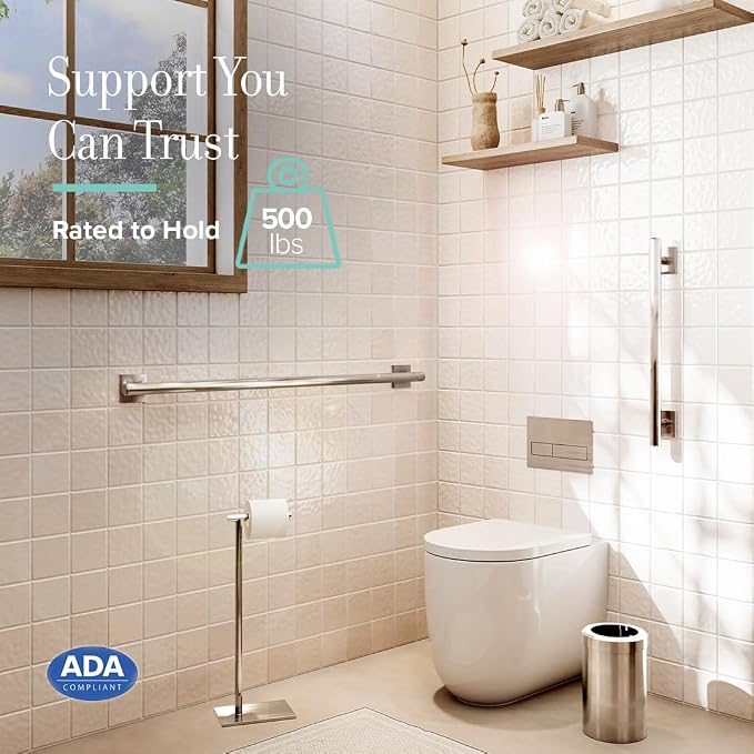 Gatco 956 Elevate, Grab Bar, Satin Nickel/ADA Compliant Stainless Steel Safety - Image 5