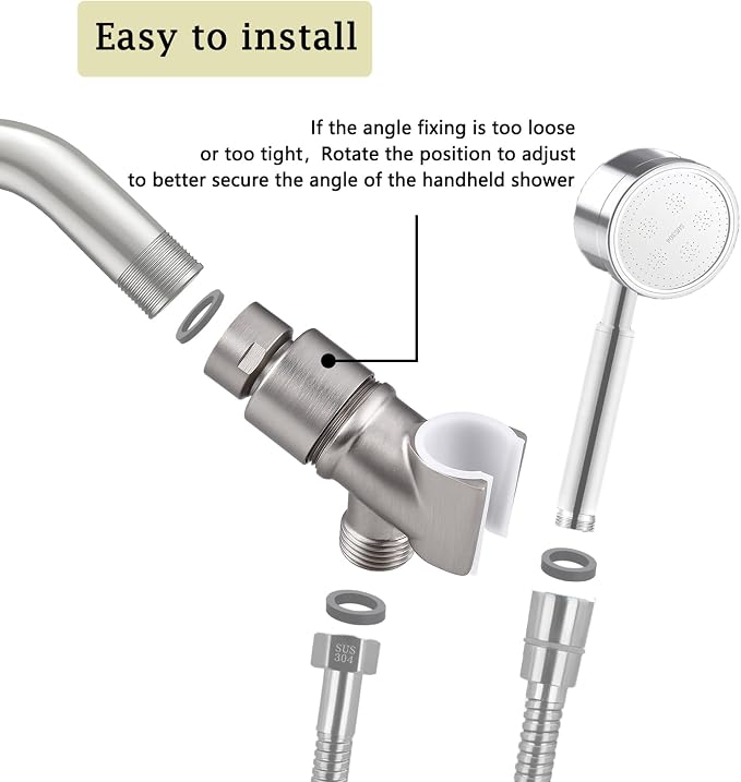 All Metal Handheld Shower Head Holder, Adjustable Shower Wand Holder - Image 6