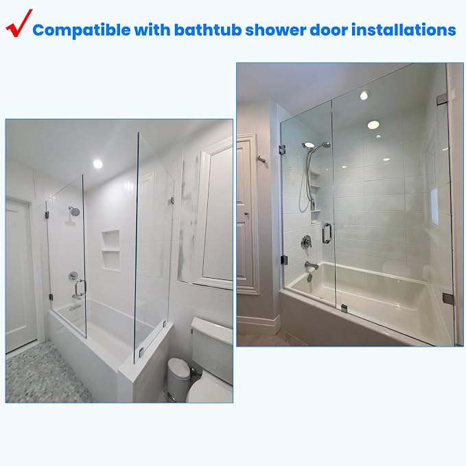 Shower Door Hardware Kit for Frameless Inline Hinged Doors, Includes Hinges - Image 6