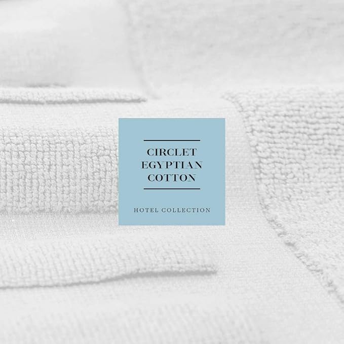 White Classic Luxury Bath Mat Floor Towel Set - Image 5
