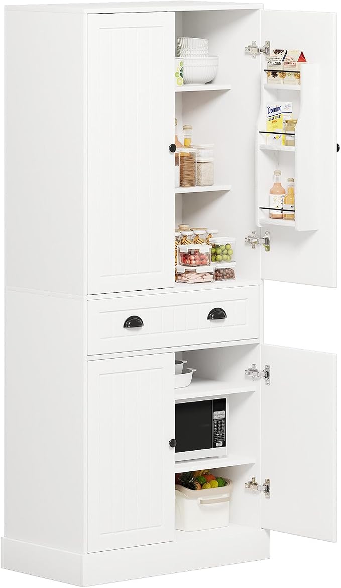 4 EVER WINNER 72" Tall Pantry Cabinet, Farmhouse Storage Cabinet - Image 6
