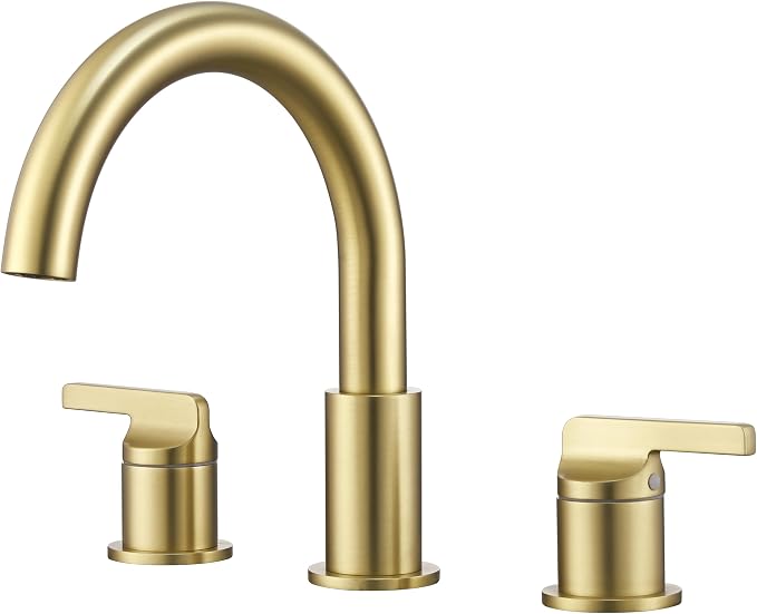 SITGES Brushed Gold High-Arc Bathtub Faucet, Solid Brass, 2-Handle Deck Mount by SITGES