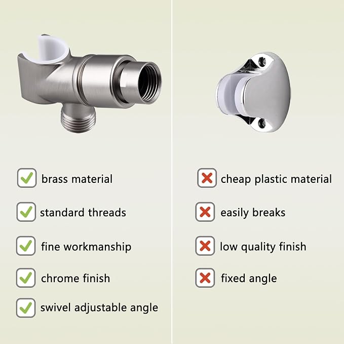 All Metal Handheld Shower Head Holder, Adjustable Shower Wand Holder - Image 5