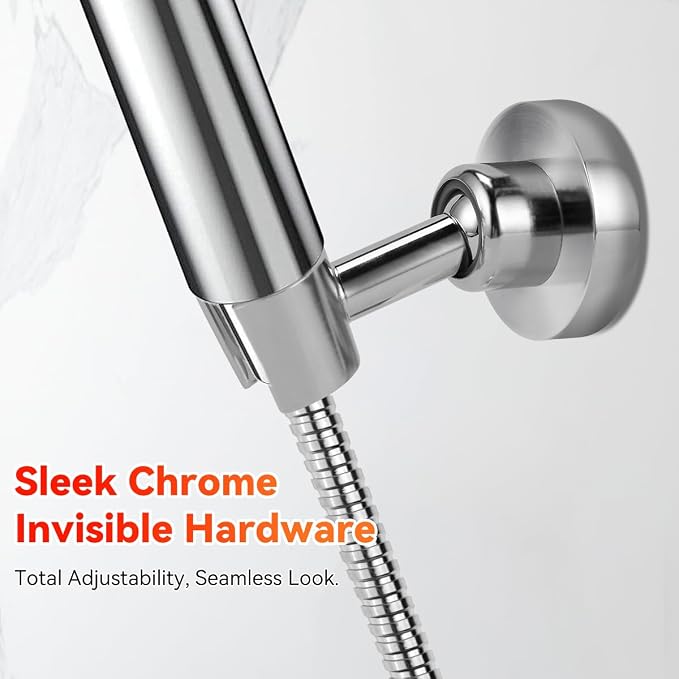 Shower Head Holder All Metal Handheld Shower Wand Bracket Adjustable Handheld - Image 3