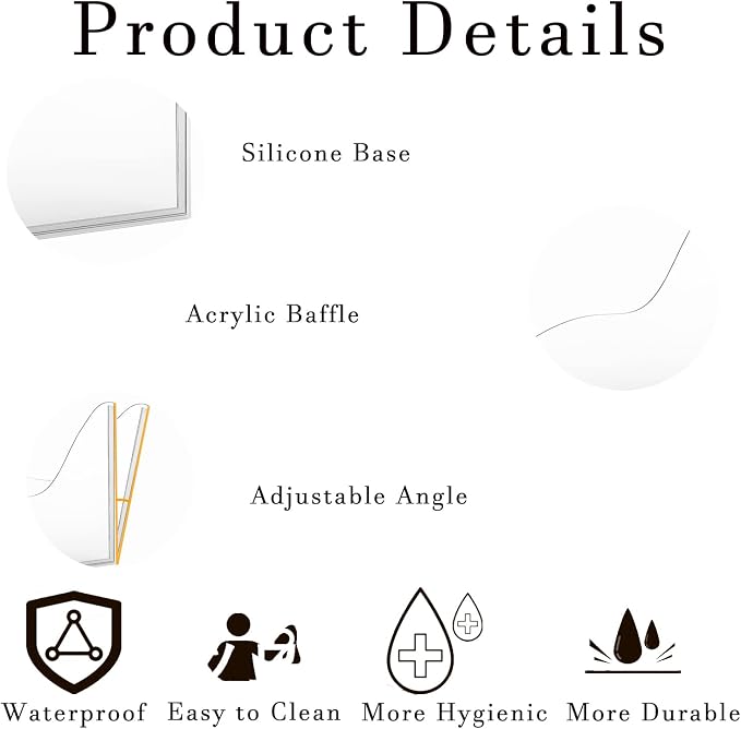 Shower Splash Guard Set Acrylic Shower Water Barrier Corner Splash Protector - Image 3