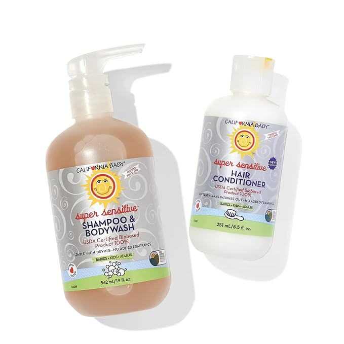 California Baby Super Sensitive Baby Shampoo and Conditioner Set | 100% by CaliforniaBaby