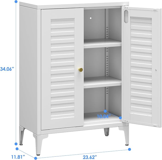 Bathroom Floor Storage Cabinet, Metal Storage Cabinet - Image 3