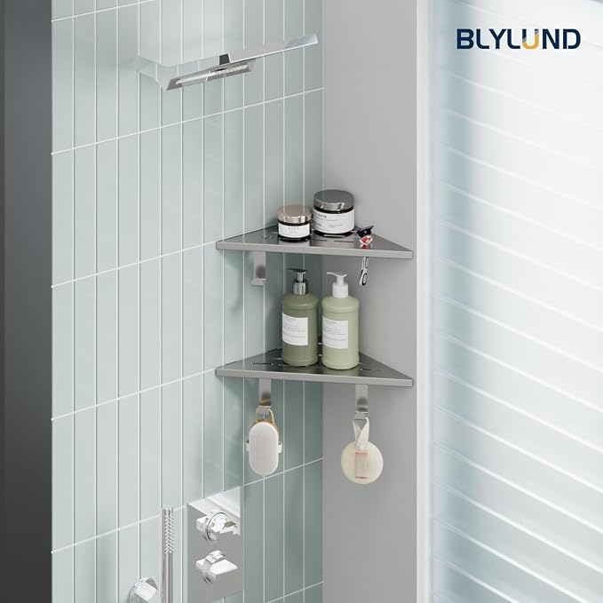 10’’ Shower Corner Shelf, Stainless Steel Shower Shelves - Image 3