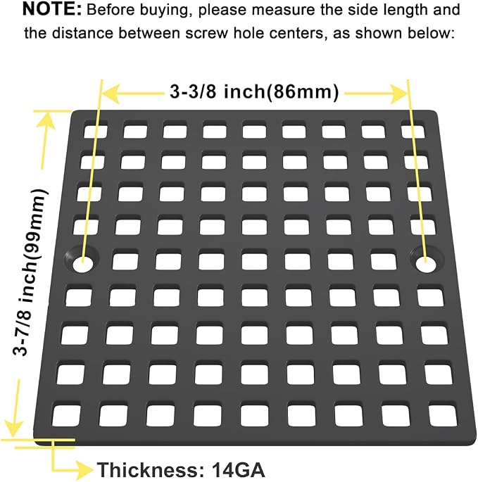 3-7/8" Matte Black Shower Drain Cover - Image 8