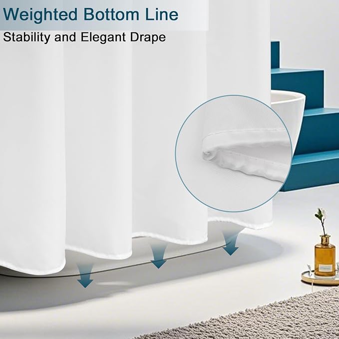 AooHome Fabric Shower Curtain, 36 Width x 72 Height Inch Stall Size Bathroom - Image 2