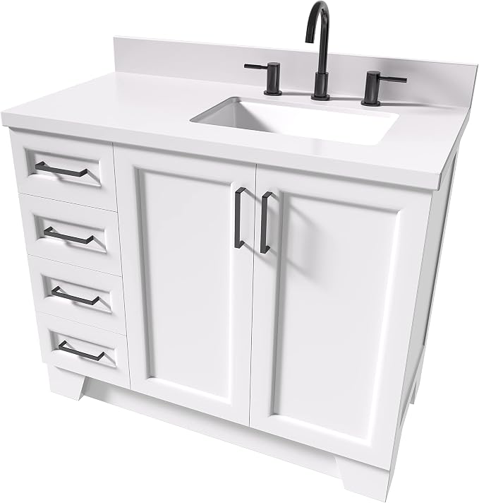 ARIEL 43" White Bathroom Vanity - Image 7