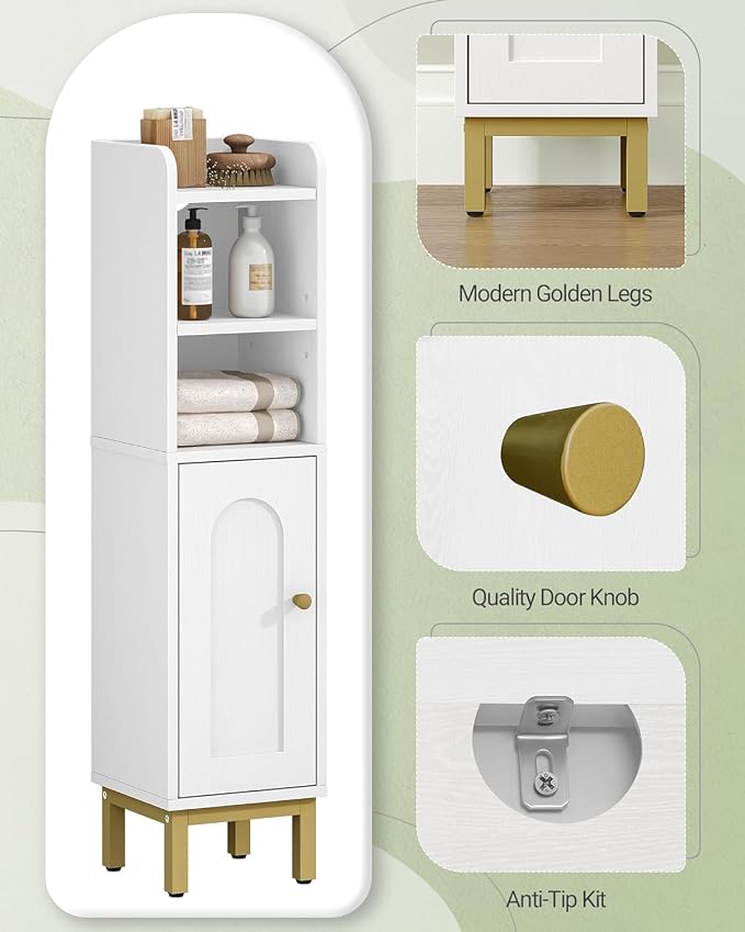 Bathroom Storage Cabinet, Small Corner Floor Cabinet - Image 7