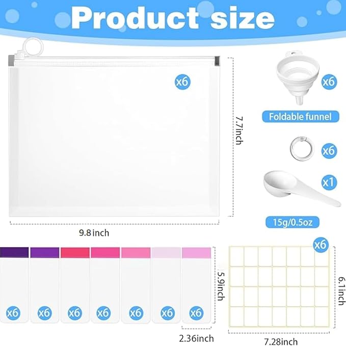 67pcs Protein Powder Travel Container Set 42 Single Dose Bags 6 Large Reusable - Image 2