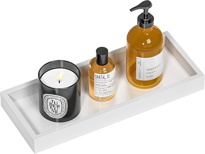 Bathroom Vanity Tray for Counter Bamboo Bathroom Decorative Tray, Dresser Top by ZHWS