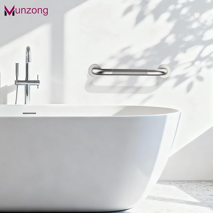 12 Inch Anti Slip Grab Bars for Wall, Munzong Stainless Steel Bathroom Grab - Image 9
