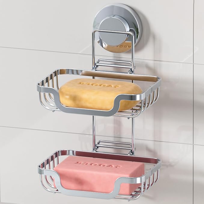 LEVERLOC Double Layer Soap Dish, Bar Soap Holder by LEVERLOC