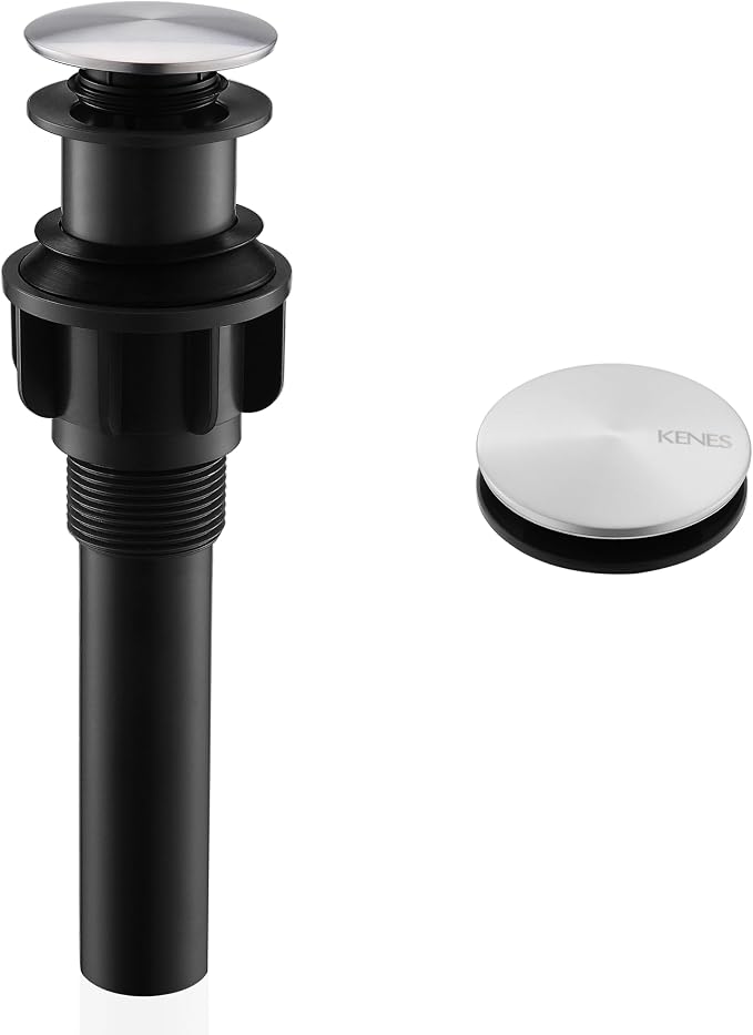 KENES Bathroom Vessel Sink Pop Up Drain Without Overflow Assembly, Lavatory by KENESBathroomKitchen