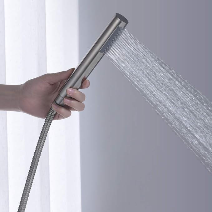 Tub Filler Freestanding Bathtub Faucet Brushed Nickel Floor Mount Brass Faucets - Image 6