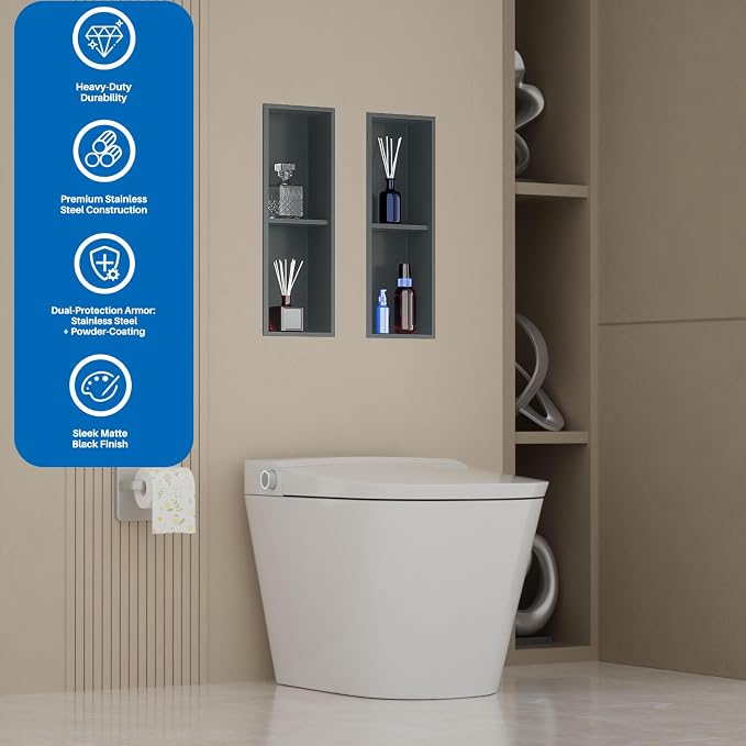 Narrow Shower Niche for Tiny Bathroom Storage, No Tile Needed, Recessed Wall - Image 4