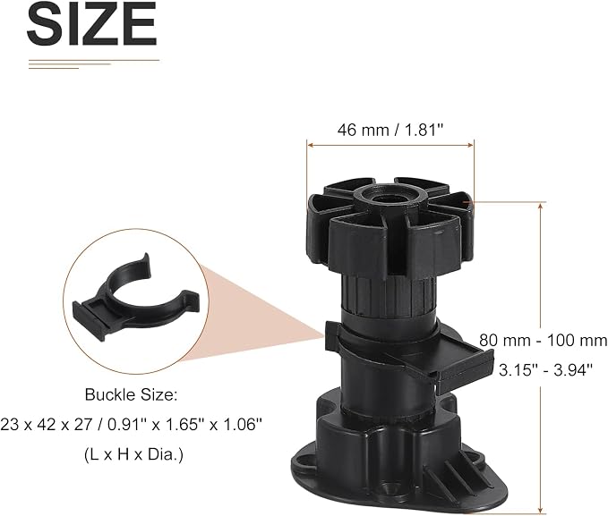 80x46mm Adjustable Leveling Feet - Image 2