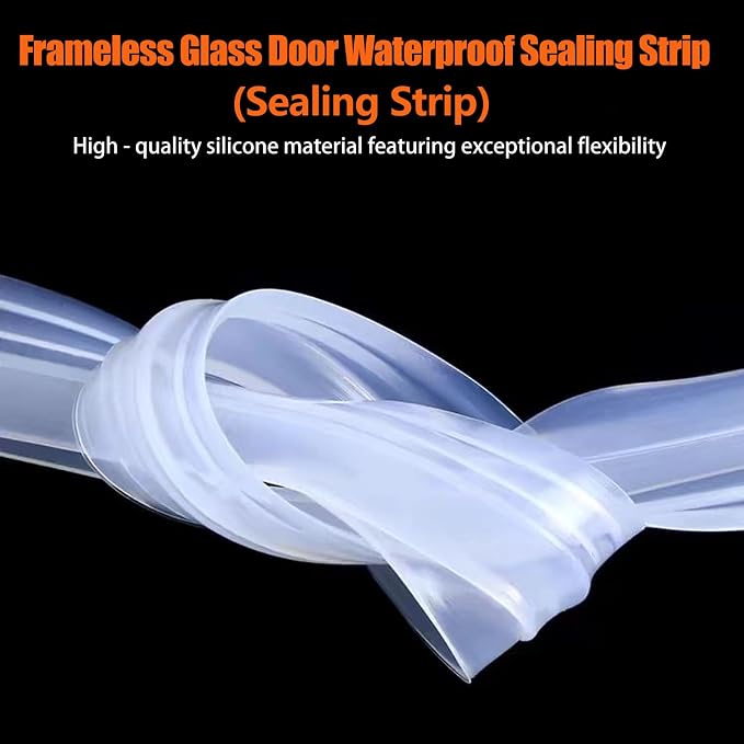 Frameless Soft Shower Door Sweep Seal Drip Rail, Glass Shower Silicone Door - Image 5