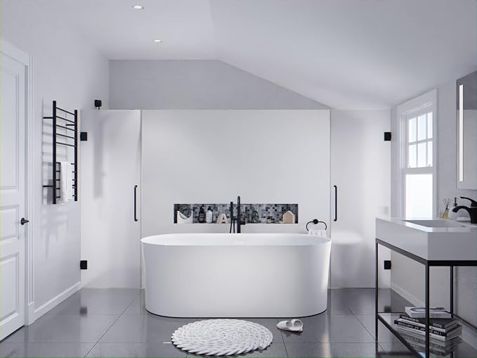 ANZZI 67" Freestanding Air Jetted Whirlpool Bathtub - Image 3