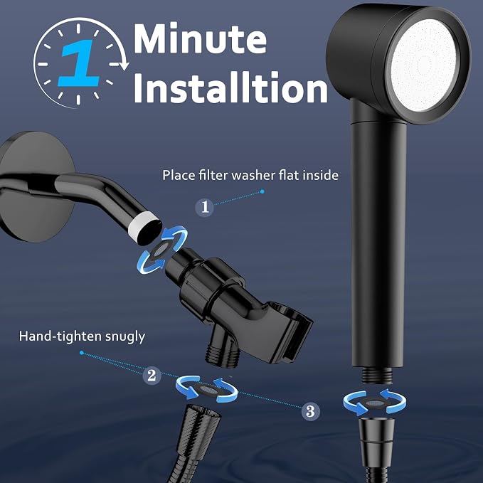 Filtered Shower Head with Handheld, High Pressure Water Flow and Multiple Spray - Image 7
