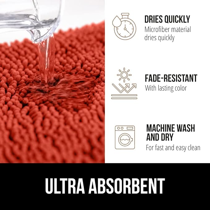 GORILLA GRIP Bath Rug Mat 44x26, Soft Absorbent Chenille, Quick Dry Microfiber - Image 4