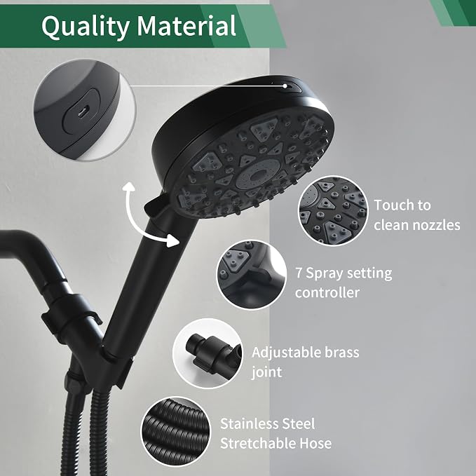 Shower Faucet Set with 7 Functions Handheld Shower Head Filter Shower Combo Set - Image 5