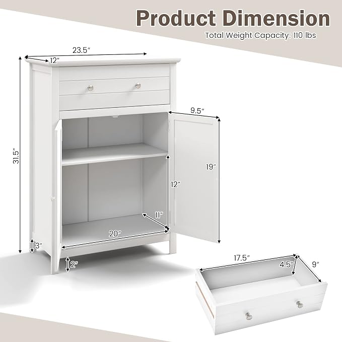 Giantex Bathroom Storage Cabinet - Image 3