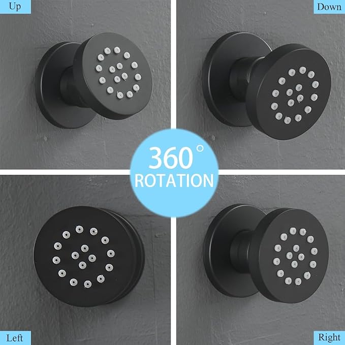 Matte Black Round Shower Faucet Set - Image 5