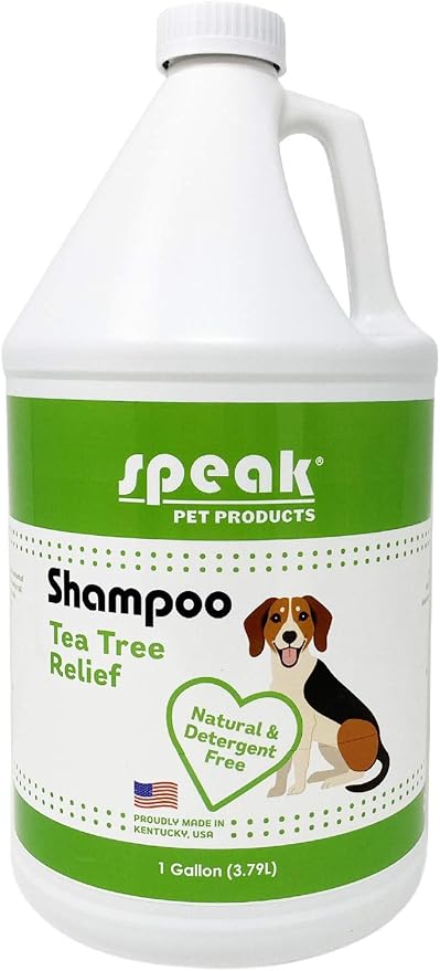 Natural Dog Shampoo, Tea Tree Relief, 1 Gallon by SpeakPetProducts
