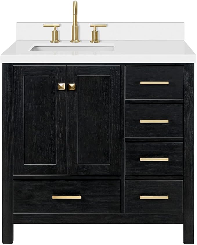 ARIEL Cambridge 37 Inch Single Rectangular Sink Bathroom Vanity - Image 11