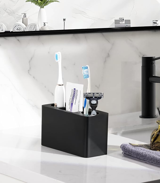 Luxspire Toothbrush Holder, 3 Slots Electric Toothbrush and Toothpaste Holder - Image 3