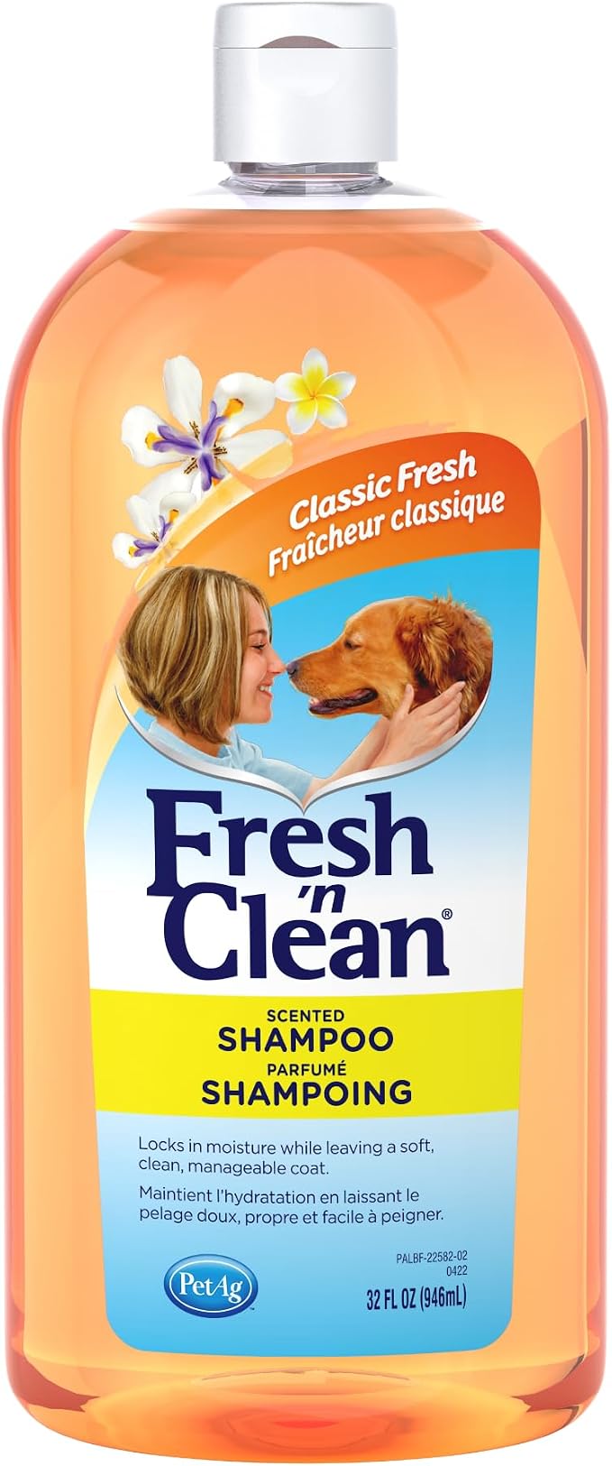 PetAg Fresh ’n Clean Scented Shampoo, Classic Fresh Scent - 32 oz - Moisturizes by PetAg