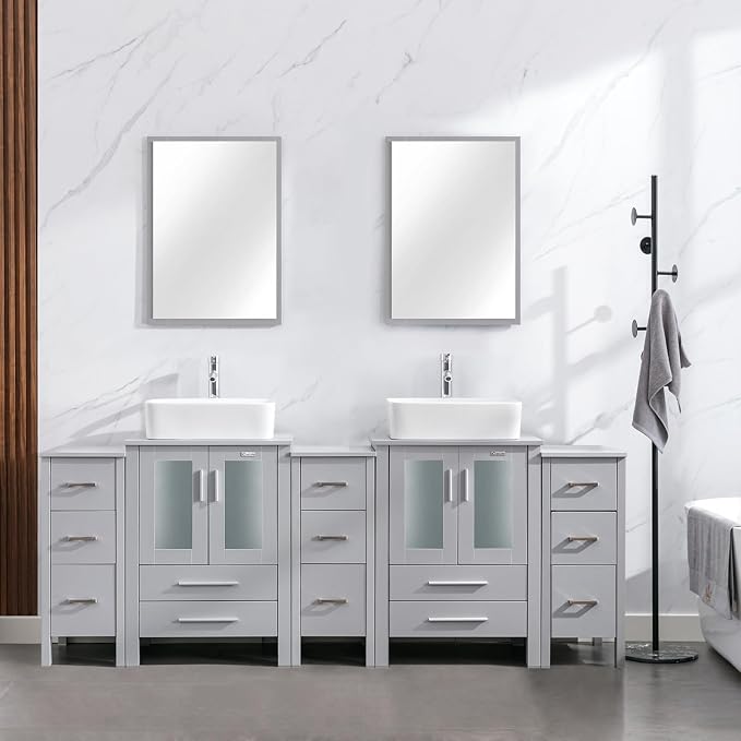 eclife 84" Modern Bathroom Vanity Sink Combo Freestanding Cabinet by eclife