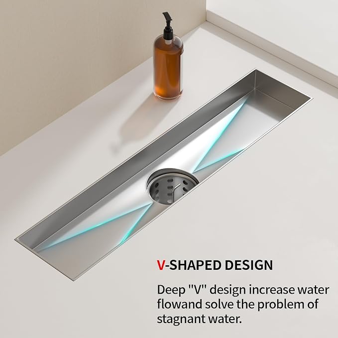 Linear Shower Drain, 304 Stainless Steel - Image 3