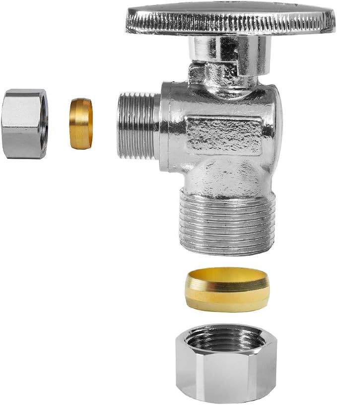 EFIELD Angle Stop Valve 1/2" Nominal Compression x 3/8" OD - Image 2